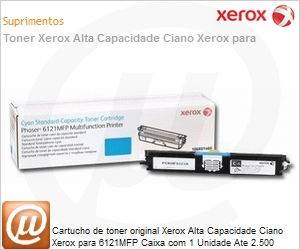 106R01473-NO - Cartucho de toner original Xerox Alta Capacidade Ciano Xerox para 6121MFP Caixa com 1 Unidade Ate 2.500 pginas