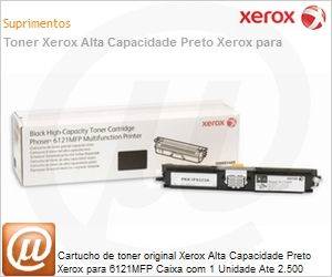 106R01476-NO - Cartucho de toner original Xerox Alta Capacidade Preto Xerox para 6121MFP Caixa com 1 Unidade Ate 2.500 pginas