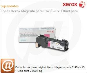 106R01482NO - Cartucho de toner original Xerox Magenta para 6140N - Cx 1 Unid para 2.000 Pag