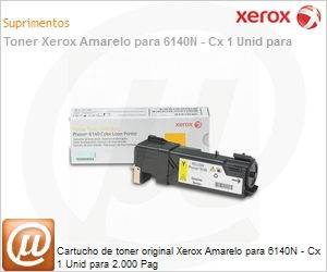 106R01483NO - Cartucho de toner original Xerox Amarelo para 6140N - Cx 1 Unid para 2.000 Pag