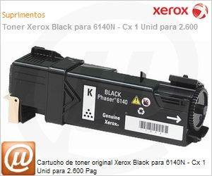 106R01484-NO - Cartucho de toner original Xerox Black para 6140N - Cx 1 Unid para 2.600 Pag