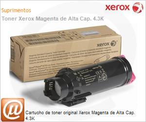 106R03694NO - Cartucho de toner original Xerox Magenta de Alta Cap. 4.3K