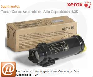 106R03695NO - Cartucho de toner original Xerox Amarelo de Alta Capacidade 4.3K 