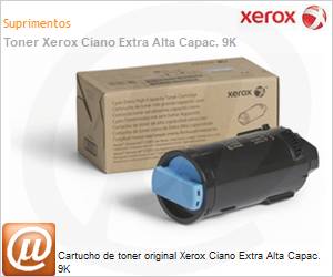 106R03884NO - Cartucho de toner original Xerox Ciano Extra Alta Capac. 9K