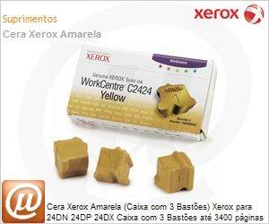 108R00662NO - Cera Xerox Amarela (Caixa com 3 Bastes) Xerox para 24DN 24DP 24DX Caixa com 3 Bastes at 3400 pginas