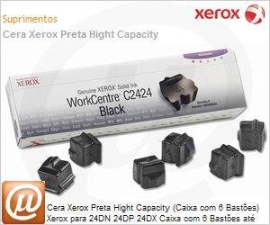 108R00664NO - Cera Xerox Preta Hight Capacity (Caixa com 6 Bastes) Xerox para 24DN 24DP 24DX Caixa com 6 Bastes at 6800 pginas