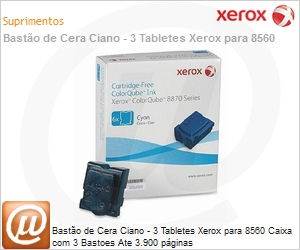108R00764-NO - Basto de Cera Ciano - 3 Tabletes Xerox para 8560 Caixa com 3 Bastoes Ate 3.900 pginas
