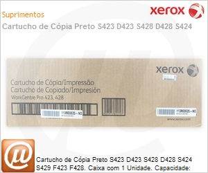 113R00635NO - Cartucho de Cpia Preto S423 D423 S428 D428 S424 S429 F423 F428. Caixa com 1 Unidade. Capacidade: 24.000 pginas