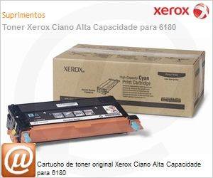 113R00723-NO - Cartucho de toner original Xerox Ciano Alta Capacidade para 6180