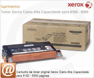 113R00723NO - Cartucho de toner original Xerox Ciano Alta Capacidade para 6180 - 6000 pginas