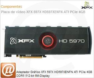 597X-HD597XENFN - Adaptador Grfico XFX 597X HD597XENFN ATI PCIe 4GB DDR5 512-bit 6M-Display