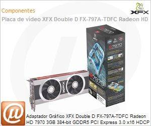 FX-797A-TDFC - Adaptador Grfico XFX Double D FX-797A-TDFC Radeon HD 7970 3GB 384-bit GDDR5 PCI Express 3.0 x16 HDCP Ready CrossFireX Support