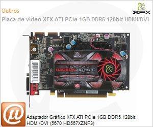 HD567XZNF3 - Adaptador Grfico XFX ATI PCIe 1GB DDR5 128bit HDMI/DVI (5670 HD567XZNF3)