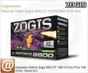 9800-GT-1GB - Adaptador Grfico Zogis 9800 GT 1GB NVIDIA PCIe 1GB DDR2 128-bit DVI