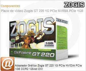 GT-220-1G-PCIe - Adaptador Grfico Zogis GT 220 1G PCIe NVIDIA PCIe 1GB DDR2 128-bit DVI