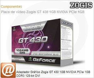 GT-430-1GB - Adaptador Grfico Zogis GT 430 1GB NVIDIA PCIe 1GB DDR3 128-bit DVI
