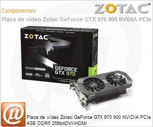 ZT-90101-10P - Placa de vdeo Zotac GeForce GTX 970 900 NVIDIA PCIe 4GB DDR5 256bitDVI/HDMI