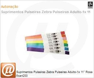 10006995-5K - Suprimentos Pulseiras Zebra Pulseiras Adulto-1x 11" Rosa 6cart200
