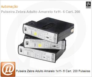 10006995-7K - Pulseira Zebra Adulto Amarelo 1x11- 6 Cart. 200 Pulseiras