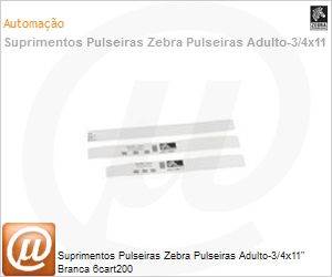 10006997K - Suprimentos Pulseiras Zebra Pulseiras Adulto-3/4x11" Branca 6cart200