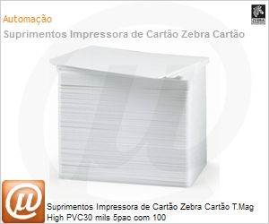 104523-113 - Suprimentos Impressora de Carto Zebra Carto T.Mag High PVC30 mils 5pac com 100