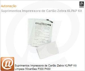 105912-913 - Suprimentos Impressora de Carto Zebra KLPAP Kit Limpeza 50cartes P300 P430