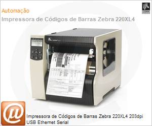 220-80A-00000 - Impressora de Etiquetas de Cdigos de Barras Industrial Zebra 220Xi4 203dpi USB Ethernet Serial