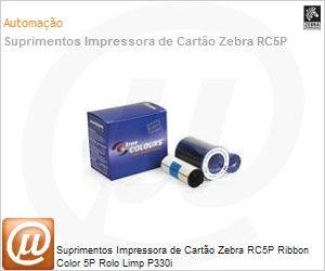 800015-440BR - Suprimentos Impressora de Carto Zebra RC5P Ribbon Color 5P Rolo Limp P330i