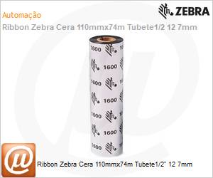 BR01600GS11007 - Ribbon Zebra Cera 110mmx74m Tubete1/2" 12 7mm