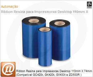BR04800GS11007 - Ribbon Resina para Impressoras Desktop 110mm X 74mm (Compativel GC420t, GK420t, GX430t e ZD500R )