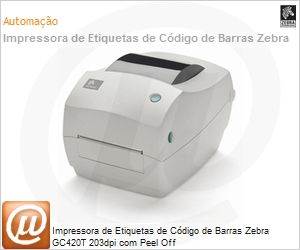 GC420-1005A1-000 - Impressora de Etiquetas de Cdigo de Barras Zebra GC420T 203dpi com Peel Off