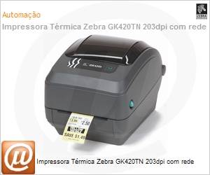 GK42-102210-000 - Impressora Trmica Zebra GK420TN 203dpi com rede