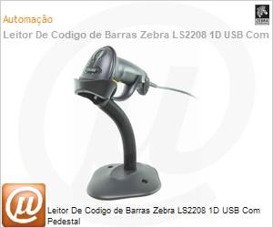 LS2208SR20007BR-U - Leitor De Codigo de Barras Zebra LS2208 1D USB Com Pedestal
