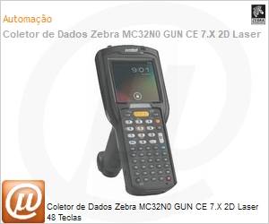 MC32N0-GI4HCHEI - Coletor de Dados ZebraMC32N0 GUN CE 7.X 2D Laser 48 Teclas