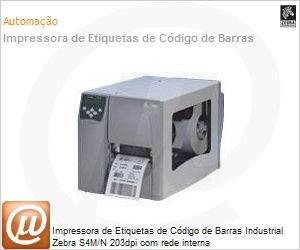 S4M00-2001-0200T - Impressora de Etiquetas de Cdigo de Barras Industrial Zebra S4M/N 203dpi com rede interna