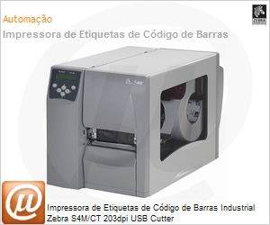 S4M00-2001-2100T - Impressora de Etiquetas de Cdigo de Barras Industrial Zebra S4M/CT 203dpi USB Cutter