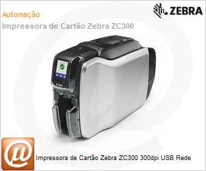 ZC31-000C000BR0 - Impressora de Carto Zebra ZC300 300dpi USB Rede 
