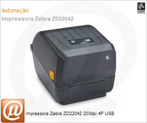 ZD22042-T0AG00EZ - Impressora de Etiquetas de Cdigos de Barras Zebra ZD22042 203dpi 4P USB 