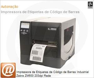 ZM600-200A-0100T - Impressora de Etiquetas de Cdigo de Barras Industrial Zebra ZM600 203dpi Rede