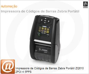 ZQ61-AUWAL00-00 - Impressora de Etiquetas de Cdigos de Barras Zebra Porttil ZQ610 2POl 4 5PPS