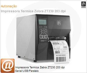 ZT23042-T0A100FZ - Impressora de Etiquetas de Cdigos de Barras Zebra ZT23042 203dpi 4" USB Serial Paralela