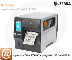 ZT41142-T0A00C0Z - Impressora Zebra ZT41142 4 polegadas USB Serial RFID 