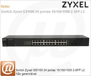 GS1100-24-EU0101F - Switch Zyxel GS1100 24 portas 10/100/1000 2-SFP L2 No gerencivel