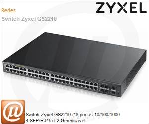 GS2210-48-EU0101F - Switch Zyxel GS2210 (48 portas 10/100/1000 4-SFP/RJ45) L2 Gerencivel