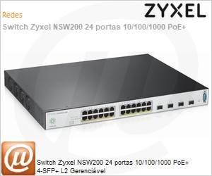 NSW200-28P-EU0101F - Switch Zyxel NSW200 24 portas 10/100/1000 PoE+ 4-SFP+ L2 Gerencivel