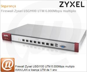 USG1100-EU0102F - Firewall Zyxel USG1100 UTM 6.000Mbps multiplo WAN/LAN e licena UTM de 1 ano