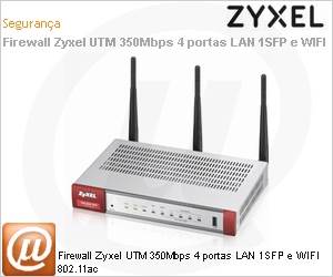 USG20W-VPN-EU0101F - Firewall Zyxel UTM 350Mbps 4 portas LAN 1SFP e WIFI 802.11ac
