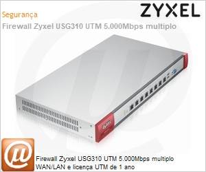 USG310-EU0102F - Firewall Zyxel USG310 UTM 5.000Mbps multiplo WAN/LAN e licena UTM de 1 ano