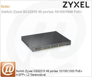XGS2210-52HP-EU0101F - Switch Zyxel XGS2210 48 portas 10/100/1000 PoE+ 4-SFP+ L2 Gerencivel