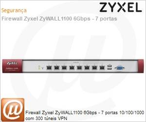 ZYWALL1100-EU0101F - Firewall Zyxel ZyWALL1100 6Gbps - 7 portas 10/100/1000 com 300 tneis VPN